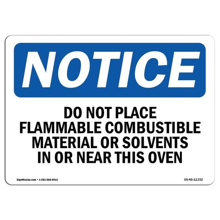 SIGNMISSION OSHA Sign, 3.5" H, 5" W, Do Not Place Flammable Combustible Material Sign, Landscape, 10PK OS-NS-D-35-L-11332-10PK